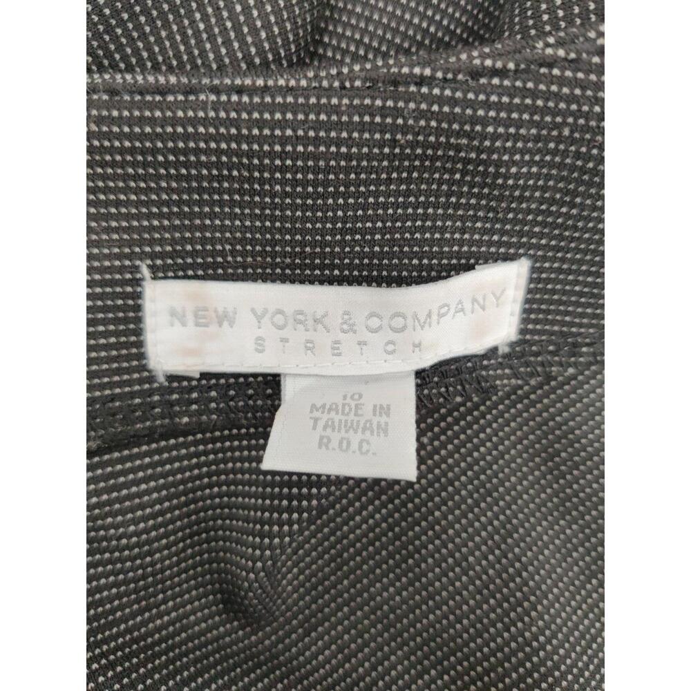 NEW YORK & COMPANY Womens Size 10 Grey Sheath Dress 3/4 Sleeve Piping - Picture 10 of 11